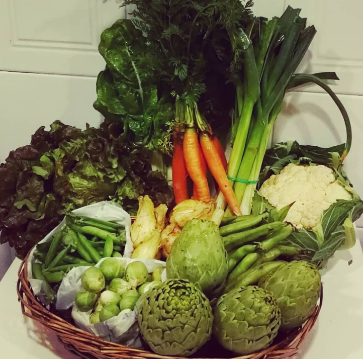 Cistella gran de verdures ecològiques